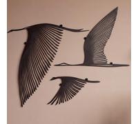 Pelopy 3 Pcs Black Flying Birds Metal Minimalist Bird Art Wall Decor Rustic Modern Home Decor for Living Room Bedroom Yard Garden Gift for Mother's Day Housewarming
