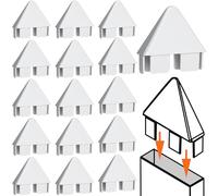 Pelopy Vinyl Picket Fence Caps 7/8" x 3" Vinyl Picket Fence Parts White Post caps for Outdoor Garden (16 Packs,Pointed Style)