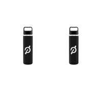 Peloton Glass Water Bottle | 473ml Bottle With Nonslip Silicone Sleeve, Easy-Screw Top Opening, and Travel-Friendly Handle, Black (Pack of 2)