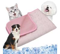 Pelsbarn Cooling Mat, Pelsbarn HeatRelief Dog Cooling Mat, Self Cool Dog Sofa Pad with Ice Silk Fabric, Durable Anti-Scratch Gel Pad, 4 Times Effective Cat Cold Blanket for Pet (Pink, S)