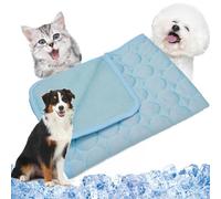 Pelsbarn Cooling Mat, Pelsbarn HeatRelief Dog Cooling Mat, Self Cool Dog Sofa Pad with Ice Silk Fabric, Durable Anti-Scratch Gel Pad, 4 Times Effective Cat Cold Blanket for Pet (Light blue, M)