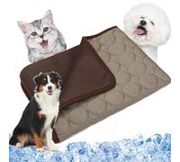 Pelsbarn Cooling Mat, Pelsbarn HeatRelief Dog Cooling Mat, Self Cool Dog Sofa Pad with Ice Silk Fabric, Durable Anti-Scratch Gel Pad, 4 Times Effective Cat Cold Blanket for Pet (Brown, XL)