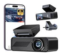 Pelsee 4K Dash Cam Front and Rear, 4K+1080P Car Camera Dash Cam, 64GB Card included, 5GHz Wi-Fi, 24H Parking Mode,1.5" IPS Display Mini Dashcam,Night Vision,Voice Control,G-Sensor-Black