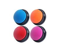 PELTEFLU Voice Recording Button, Dog Buttons for Communication Pet Training Buzzer, 30 Second Voice Record and Playback, Funny Gift for Study Office Home 4 Pack Red/Blue/Rose/Orange