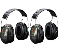 Peltor 3M Optime II Earmuffs, 31 dB, Green, Headband, H520A-407-GQ (Pack of 2)