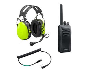 Peltor CH3 and Kenwood TK-3501 Walkie talkie Communication kit with walkie-talkie and headset 3M Peltor CH-3 with included cable and noise