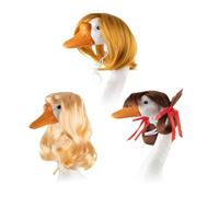 Peluca Para Ganso Decorative - 3 Pieces Ropa Adorable Para Gansos De Porche | Decoration Exterior Navidad Fiesta Primavera Garden Patio | Wig For Porch Decorative Outfit For Spring