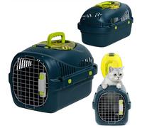 Peluvio Cat Carrier SAFY Hard-Sided up to 5 kg with Top Viewing Hatch, Double Lock Metal Door, Ventilated Cat & Dog Travel Box, Easy Clean Pet Carrier for Cats, Car Trips and Vet Visits 50x32x32 cm