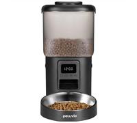 Peluvio Crispy Automatic Cat & Dog Feeder 4.5L, Programmable Portion Control with Timer, No App, Battery Backup, Stainless Steel Bowl, 2 Moisture Absorbers, USB-C Power, Dry Food 5-15 mm