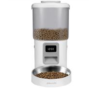 Peluvio Crispy Automatic Cat & Dog Feeder 4.5L, Programmable Portion Control with Timer, No App, Battery Backup, Stainless Steel Bowl, 2 Moisture Absorbers, 4.5L, USB-C Power, Dry Food 5-15 mm