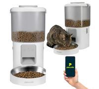 Peluvio Crispy Wi-Fi Automatic Cat & Dog Feeder with WiFi, App Control, Cat Feeder with Timer, Portion Control Up to 10 Meals, Cat Food Dispenser for Food 5-15 mm, Battery Backup, Stainless Steel Bowl