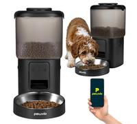 Peluvio Crispy Wi-Fi Automatic Dog Feeder 4,5L with WiFi App Control Programmable Timer and Portion Control, Dry Food Dispenser, 10 Meals per Day, Voice Recording, Battery Backup, Stainless Steel Bowl