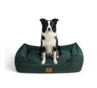 Peluvio Hirado Dog Bed Sofa with Raised Sides, Washable Removable Zip Cover, Non Slip Design, Soft Corduroy Bolster Cushion for Cosy Comfort, Machine Washable at 30°C Pet Pillow Cushion