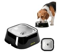 Peluvio Ripple No Spill Dog Water Bowl Keeps Floor Dry, Anti Splash with Floating Disc and Rim, Slow Drinking for Messy Drinkers, Easy to Clean, Stable ABS Base for Home, Car and Travel Daily Use, 1L
