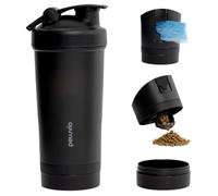 Peluvio Tappy 4-in-1 Water Bottle for Dogs, Leak-Proof, Practical for Travel, with Drinking Bowl, Water 450 ml and Food Compartment 150 ml, Waste Bag Holder, Dog Drinking Bottle for Walks and Travel