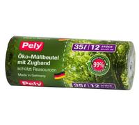 pely 8609 Biodegradable Waste Bags with Ties (Pack of 12) - 35 l