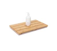 PELYN Bamboo Shower Bath Mat for Bathroom, Non-Slip Bamboo Wood Bathroom Mats for Inside or Outside (19.7 x 12.2 inches)