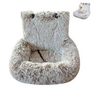 pelzbarn Dog Bed for Car, Pelzbarn Car Seat, Funny Fuzzy Dog Bed Cars Seat, Fluffy Safety Seats for Large Small Dogs, Pets Beds for Travel With Thick Cushion (Gradient khaki,M)