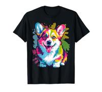 Pem Welsh Corgi Colorful Pop Art Portrait for Dog Lovers T-Shirt