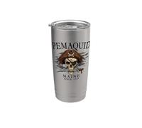 Pemaquid Maine Pirate Skull Since 1625 Black Stainless Steel Insulated Tumbler