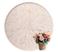 PEMAR 22" Round Mother of Pearl Serving Tray (White Sunlight)