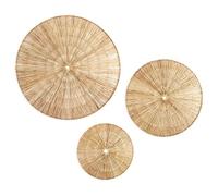 PEMAR 31.5" D Oversized Wicker Wall Hanging Jute Basket Set of 3 Round Handwoven Southwestern Decorative Wall Accents. Room Decor Baskets for Boho, Scandinavian, Farmhouse Wall Decor (Natural)