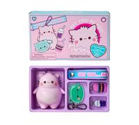 PEMBE Bento Box with Plush Accessories | Keychain Set | Pink Cat Character Kawaii Style | 6 Styles to Collect | Soft Plush Figure