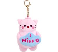 Rainbow Designs Pembe I Miss You Keychain, Pink Cat Plush Bag Charm, 15cm Kawaii Soft Toy Clip, Cute Keepsake Gift for Backpacks & Keys, Valentine’s Day & Anniversary
