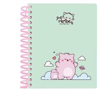 PEMBE THE PINK CAT - Notebook 120 Sheets A6, Hard Cover, Ideal for Children of Different Ages, Comfortable and Versatile, Quality and Resistance, 11.5 x 14.5 cm