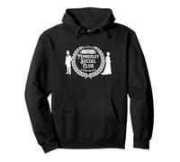 Pemberley Social Club Est. 1813 White Print Pullover Hoodie