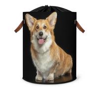 Pembroke Dog Welsh Corgi Laundry Hamper Large Laundry Basket Dog Foldable Clothe Hamper Storage Organizer Bin with Drawstring Lid Boxes for Bedroom Bathroom Room