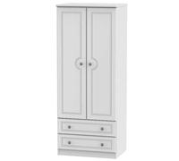 Kendal 2 Door 2 Drawer Wardrobe (Ready Assembled) Ready Assembled 2 U White One Size