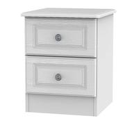Pembroke Ready Assembled 2 Drawer Bedside Cabinet White