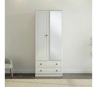 Pembroke Wardrobe - 2 Door - Combi - 1 Mirror - White