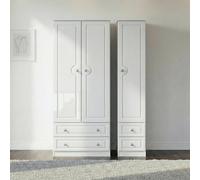 Pembroke Wardrobe - 3 Door - 4 Drawers - Triple - White Gloss
