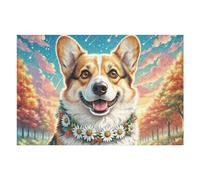 Pembroke Welsh Corgi 1000-piece Jigsaw Puzzle Bundle Cute Pet Family Puzzle Lovers Brain Training Mindful Activity Spring Recycled Cardboard 1000 PCS