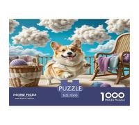 Pembroke Welsh Corgi 1000 Piece Jigsaw Puzzles Fun Challenging Modern Pet Dog Educational Game for The Whole Gifts Suitable for Children & People Aged 14+ 70x50cm/1000pcs