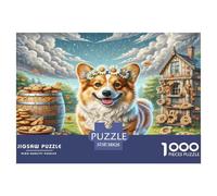 Pembroke Welsh Corgi 1000 Piece Jigsaw Puzzles Fun Challenging Modern Pet Dog Educational Game Perfect for Relaxation Suitable for Children & People Aged 14+ 38x26cm/1000pcs