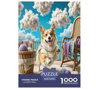 Pembroke Welsh Corgi 1000 Piece Jigsaw Puzzles Fun Challenging Modern Pet Dog Puzzles Game for The Whole Gifts Suitable for Children & People Aged 14+ 70x50cm/1000pcs