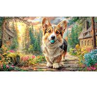 Pembroke-Welsh-Corgi 1000 Piece Puzzle Game Recycled Paper Educational Game Challenge Fun and Challenging Family Game Great Gift Idea for Women, Gifts for Men 70x50/1000pcs