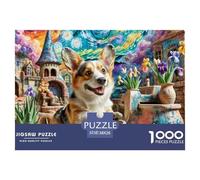 Pembroke Welsh Corgi 1000 Pieces for Adults Jigsaw Puzzles Beautiful Decoration Puzzle Pet Dog Challenging Puzzles Gifts for Men38x26cm/1000pcs