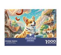 Pembroke Welsh Corgi 1000 Pieces for Adults Jigsaw Puzzles Educational Games Pet Dog Colourful,Fun,Challenging And Brainteasing Adults Jigsaw Puzzle Gifts for Men38x26cm/1000pcs