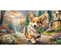 Pembroke-Welsh-Corgi 1000 Pieces Puzzle for Women, Gifts for Men Recycled Paper Educational Game Challenge Challenging Puzzles Beautiful Decoration Puzzle 38x52/1000pcs