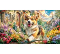 Pembroke-Welsh-Corgi 1000 Pieces Recycled Paper Jigsaw Puzzle Impossible Hard Difficult Educational Games Great Gift Idea for Adults and Kids Age 12 Years Up 38x26/1000pcs
