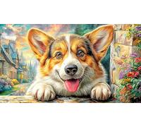 Pembroke-Welsh-Corgi 1000 Pieces Recycled Paper Jigsaw Puzzle Impossible Hard Difficult Educational Games Great Gift Idea for Adults and Kids Age 12 Years Up 38x52/1000pcs