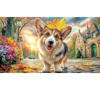 Pembroke-Welsh-Corgi 1000Pc Adult Jigsaws Puzzle Game Fun Present & Activity for Home Impossible Hard Difficult Educational Game Decompression 38x26/1000pcs