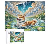 Pembroke Welsh Corgi 500 Piece Jigsaw Puzzles Adults Kids Cute Pet Animals Jigsaws Post-Work Relaxation Tool Challenging Friends Family Decor 500 PCS