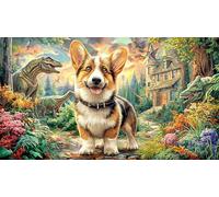 Pembroke-Welsh-Corgi Adult Jigsaws 1000 Pieces Challenging Puzzles Educational Games Beautiful Decoration Puzzle for Wall Decoration and Gifts 38x52/1000pcs