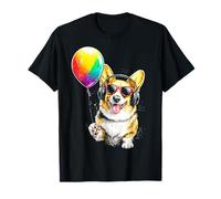 Pembroke-Welsh-Corgi Dog Headphone Sunglass Balloon Art T-Shirt