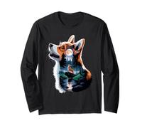 Pembroke Welsh Corgi Howling to The Moon Corgis Long Sleeve T-Shirt